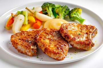 Mouthwatering Air-Fried Pork Chops with Delicious Accompaniments