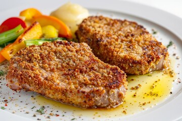 Delectable Air-Fried Pork Chops with Vibrant Side Dishes