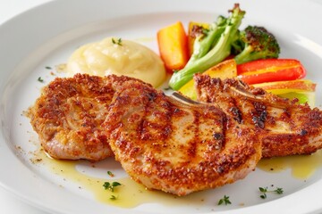 Mouthwatering Air-Fried Pork Chops with Delicious Accompaniments