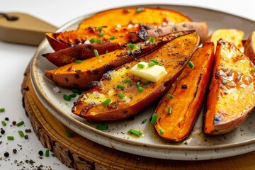 Tender and Crispy Air Fryer Sweet Potatoes with Chives