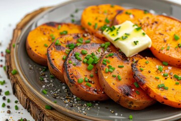 Air Fried Sweet Potatoes with a Burst of Freshness and Color