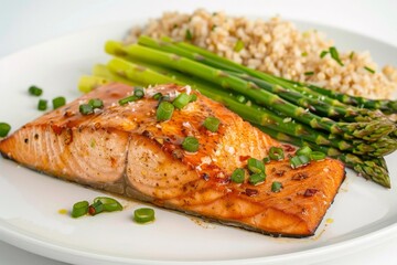 Flavorful Air Fryer Sweet Chili Glazed Salmon with Asparagus Spears