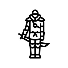 street samurai cyberpunk line icon vector. street samurai cyberpunk sign. isolated contour symbol black illustration