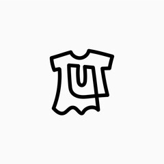 u letter kid tee tshirt apparel clothing monogram logo vector icon illustration