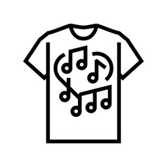 band tshirt line icon vector. band tshirt sign. isolated contour symbol black illustration