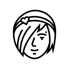 female emo avatar line icon vector. female emo avatar sign. isolated contour symbol black illustration