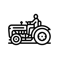 tractor farmer line icon vector. tractor farmer sign. isolated contour symbol black illustration