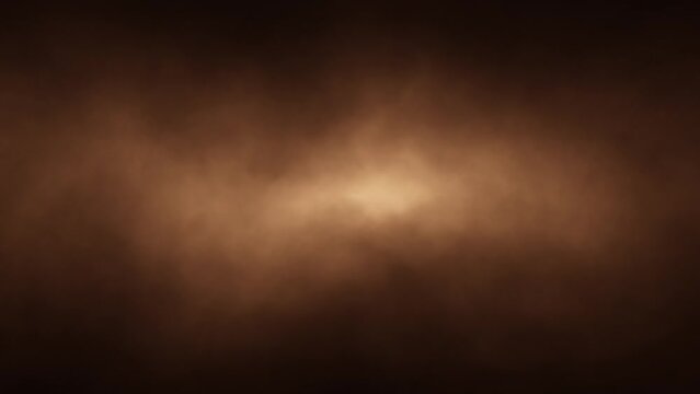 Realistic dark brown air smoke pollution loop animation background. Copy space.