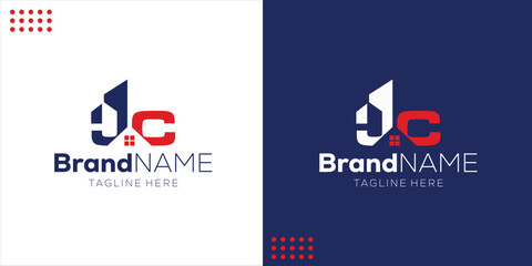 Fototapeta premium J C initial building logo concept, design inspiration, vector