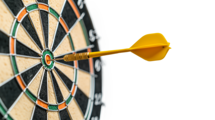 Darts target business concepts isolated on a transparent background