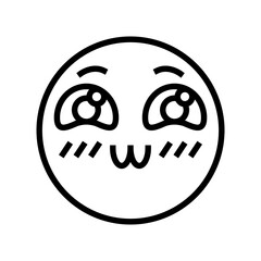 cute kawaii line icon vector. cute kawaii sign. isolated contour symbol black illustration