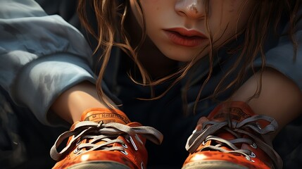 Tiny Steps: Close-Up on the Feet of a Girl