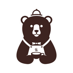 bear coffee logo vector icon template