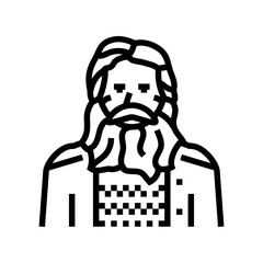 old man line icon vector. old man sign. isolated contour symbol black illustration