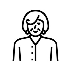pensioner old woman line icon vector. pensioner old woman sign. isolated contour symbol black illustration