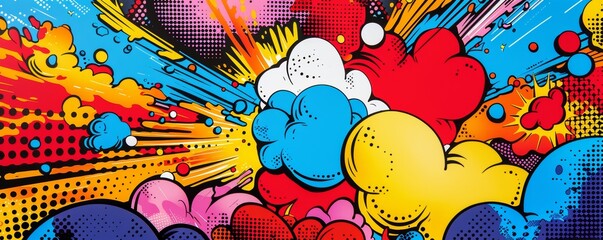 Colorful comic book explosion background