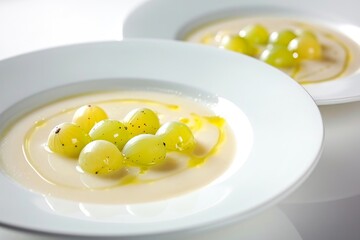 Spanish Ajo Blanco Soup with Muscatel Grapes and Seeded Grapes