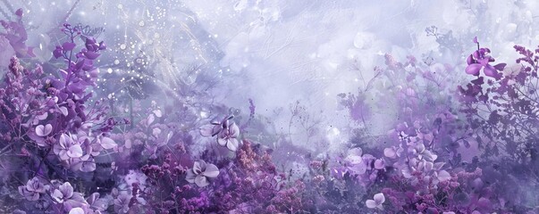 A medley of purples and lilacs with metallic silver accents, creating a magical, mystical watercolor look