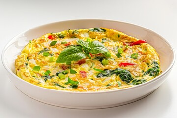 Air Fryer Havarti Frittata with Spinach and Fresh Basil