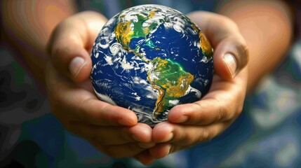 Close-up of hands holding a globe, highlighting the importance of global awareness on World Population Day