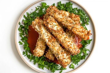 Easy Air Fryer Ranch Mozzarella Sticks with Marinara Sauce