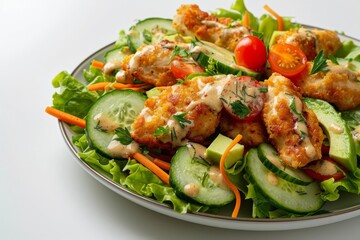 Fresh and Tasty Air Fryer Chicken Salad with Creamy Ranch and Fresh Herbs