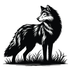 Obraz premium wolf silhouette Vector