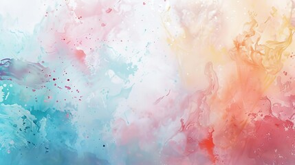 Fototapeta premium A pastel watercolor splash on a blank canvas, creating an ethereal, dreamlike impression