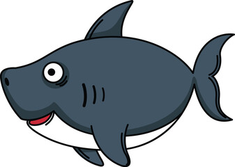 illustration of shark outline white on background vector