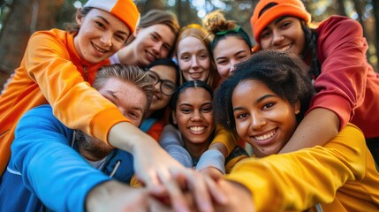 Group of teenagers organizing a charity fundraiser for disadvantaged youth on International Youth Day