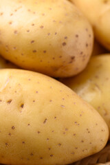 Raw potatoes texture background, Food ingredient