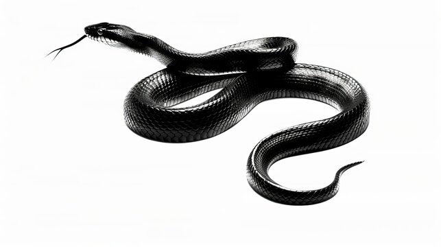 A snake silhouette is depicted, isolated on a white background.