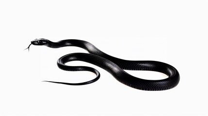 Fototapeta premium A snake silhouette is depicted, isolated on a white background.