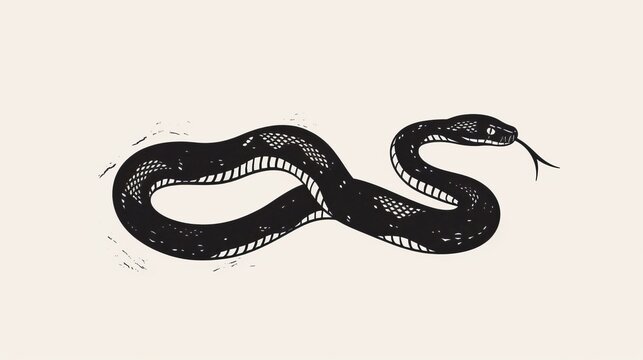 A snake silhouette is depicted, isolated on a white background.