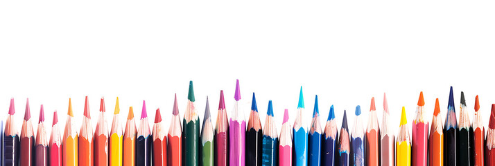 Color Pencil, panoramic horizontal bottom border wallpaper,  Equipment for creating art inspired by