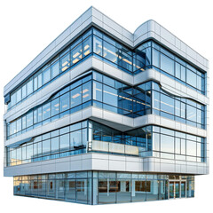 A modern office building with a lot of glass windows.