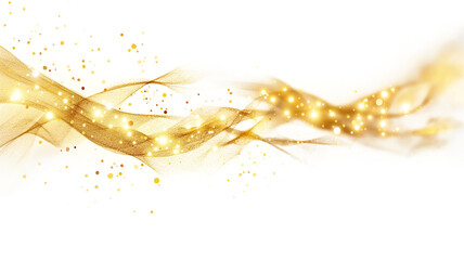 Elegant Gold Sparkle Decoration isolated on a transparent background