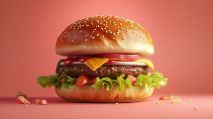 User.illustration of obesity , fat and ugly hamburger
