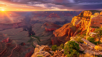 Breathtaking Sunset Over the Grand Canyon: United States Must-Visit Travel Destination