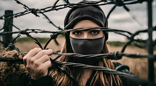 Defiance in the Face of Oppression. The Masked Woman and the Barbwire