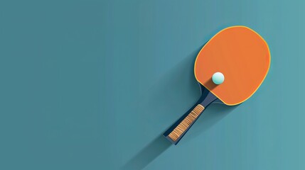 A vector illustration serves as a template for posters, cards, or tickets, featuring a racket and ball for table tennis.