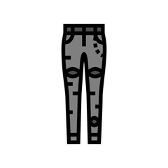 skinny jeans emo color icon vector. skinny jeans emo sign. isolated symbol illustration