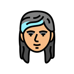 emo female avatar color icon vector. emo female avatar sign. isolated symbol illustration