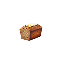 Banana bread golden brown sliced to reveal a moist interior with a pat of butter