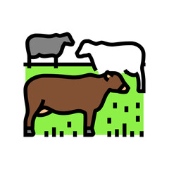 cow farmer color icon vector. cow farmer sign. isolated symbol illustration