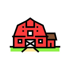 barn farm farmer color icon vector. barn farm farmer sign. isolated symbol illustration