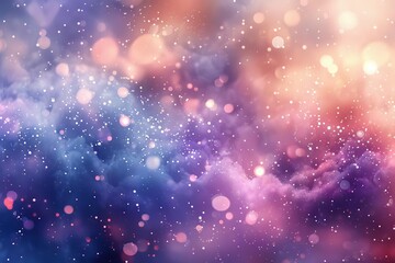 Obraz premium An ethereal, dreamy background with floating bokeh lights in soft pinks, purples, and blues, like fairy dust