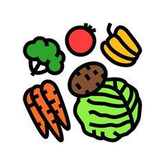 fresh vegetable color icon vector. fresh vegetable sign. isolated symbol illustration