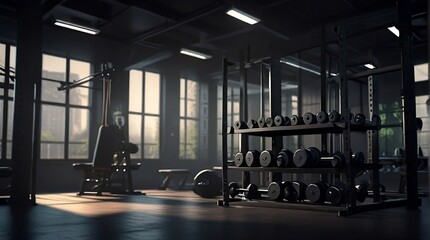 Gym Background, Motivating and Energetic Fitness Atmosphere