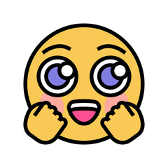 adorable kawaii color icon vector. adorable kawaii sign. isolated symbol illustration